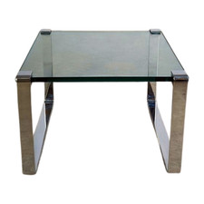 Design Couchtisch Draenert klassik klein Glas Chrom modern