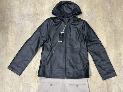 Leder jacke männer - jacke, schwarz