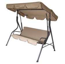 Hollywoodschaukel Gartenschaukel Gartenmöbel Schaukel FLORIDA 3-sitz. beige grau