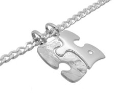 Puzzle Puzzleanhänger 925 Silber mit Stein kubischer Zirkonia auch mit Kette