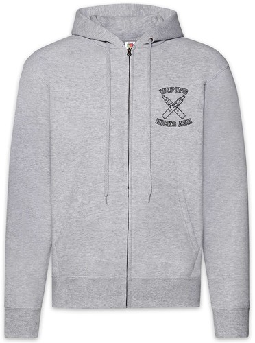 Vaping kicks ash zipper hoodie - vaping,