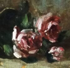 Ivan Gardner-(?) unlesrlich antik Stillleben-Gemälde~1910: ROSEN-IM TOPF LIEGEND