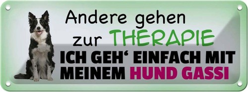 Blechschild 10x27 mit hund - cm,