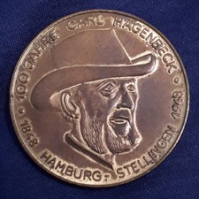 Medaille Hamburg - Carl Hagenbeck Hamburg-Stellingen Tierpark Elefanten 1948