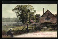 Klein-Machnow, Malerwinkel und alte Schmiede, Ansichtskarte 1904 