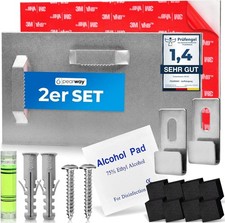 Bilder Spiegel bis 10kg aufhängen 2/4erSet Kleber Acrylglas Alu Dibond Halterung