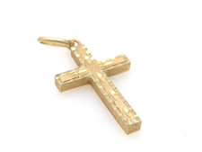 Anhänger 585 GOLD 14 Karat Gelbgold pendantif pendant Kreuz cross oro G3891/25