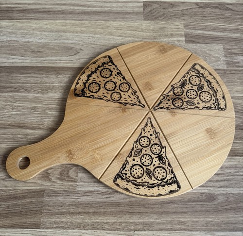Bambus holz pizza brett mit - pizza,