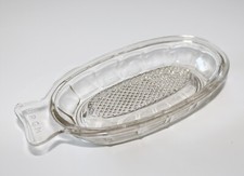 DRGM Vintage Obstreibe Knoblauchreibe aus Glas, Glasreibe DDR