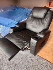 Massagesessel Drehbarer Relaxsessel mit 8 Vibrationsköpfen Liegefunktion Schwarz