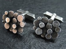 Manschettenknöpfe Silber 800 Perli Vintage Design von ca. 1970