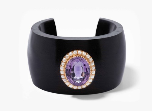 Amethyst ebenholz armspange - amethyst-ebenholz,