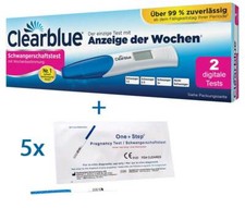 2 x Clearblue Schwangerschaftstest Digital mit Wochenbestimmung + 5 Markentests