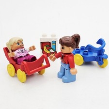 LEGO DUPLO Teile & Figuren MUTTER KIND KINDERWAGEN DREIRAD BROTZEIT Picknick 