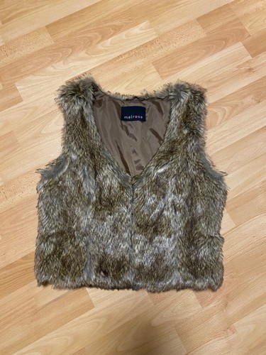Weste fake fur braun - weste,,