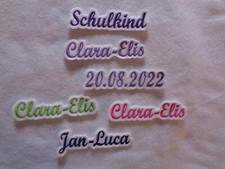 Applikation Wunschname / Name / Schriftzug in Wunschfarbe zum Aufbügeln