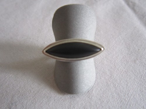Silberring mit onyx navette - mit,