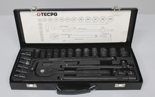 Tecpo 1/2 Zoll Kraft-Steckschlüssel-Satz, Vielseitiges Ratschenkasten Nuss-Set