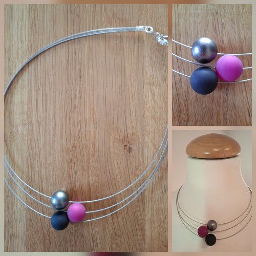 Neu collier 3fach drahtseil - neu!,