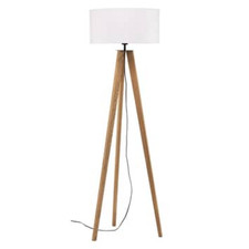 Euluna Stehlampe Maira Stehleuchte Standleuchte Lampe Dreibein Eiche geölt weiß