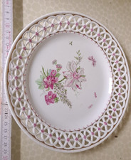 Fürstenberg Teller mit durchbrochenem Rand Handmalerei