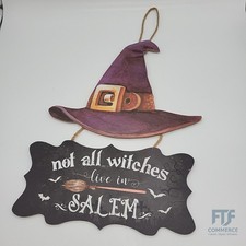 Halloween Hexen Deko Holzschild Rustikal Hängend Vintage Shabby