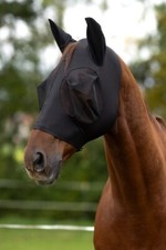 FinoStretch Zipper Fliegenschutzmaske schwarz blau Full Cob Pony F2