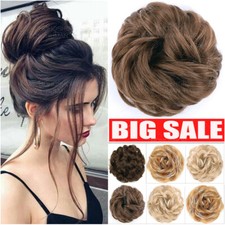 Damen 100% REMY Echthaar Dutt Haargummi Extensions Haarteil Haarknoten Messy Bun
