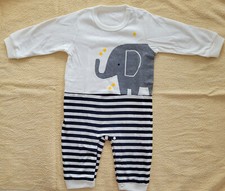 Baby Kleidung Strampler Body Einteiler Gr. 63-74  Elefant Motiv Neu