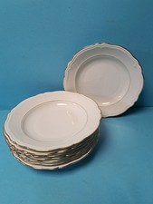 8  SUPPENTELLER  ALTES KAHLA PORZELLAN GOLDRAND 24 cm