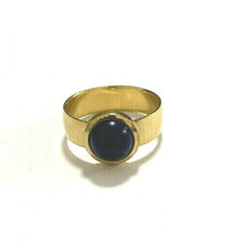 Goldring Lapislazuli rund Cabochon 585 er Gold Ring 14 Karat Gelbgold Gr. 57