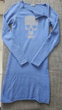 Beayukmui Kleid Strickkleid Größe S/It.Größe 42. Blau, 100% Cashmere, Italia 