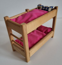 Selecta Puppenhaus-Möbel Kinderzimmer Hochbett Etagenbett Holz