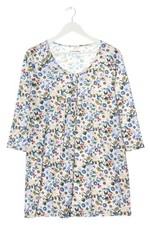 GREEN COTTON Langarmkleid Damen Kleid Gr. DE 40 weiß-blau Casual-Look