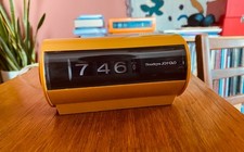 Vintage Senf Flip Style Uhr Sankyo Joy-Clo / Mid Century Design / Retro Uhr