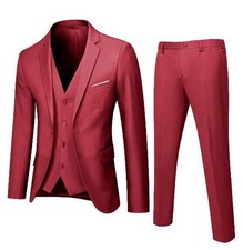 Herren Slim Fit Anzug 3Tlg