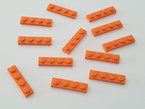 Lego platten 1x4 orange - 12,