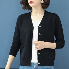 Damen Strickjacke V-Ausschnitt