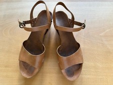 Clarks Sandalen Wedges 40 41  7 cognac camel braun Leder