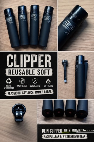 Clipper feuerzeug schwarz - clipper, 4er