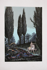 Fuchs Ernst ,Lithografie ,, bez. Handcoloriert - Ritt des Einhorn- Bütten Unikat