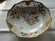 alte Durchbruchschale Blumenstrauß Golddekor Schumann Arzberg Dresden Ø 23 cm