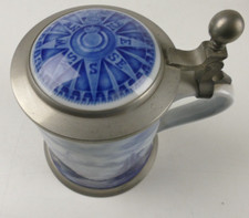 Berlin Design Bierseidel mit Zinnmontur Nautica 1985 12x10 cm S-4519