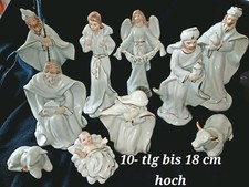 Krippenfiguren Set 10 teilig aus Porzellan 18 cm hoch, außer Gesichter glasiert 
