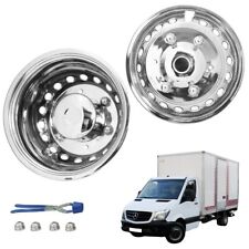 Satz Edelstahl Radkappen 16"x5,5" Stahlfelgen V+H MB Sprinter 2017- Doppelrad