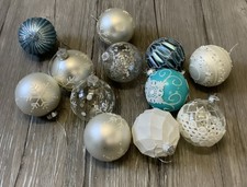 12er Set Weihnachtsbaumkugeln Glas Ø 8cm Mehrfarbig  B-WARE wie Foto(R9b)