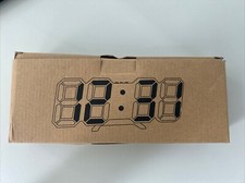 3D LED Digital Wanduhr Tabelle Wecker 12/24 Stundenanzeige 