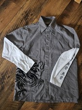 Hemd Herren anthrazit weiß