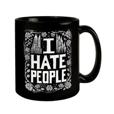 I hate People Tasse in Schwarz