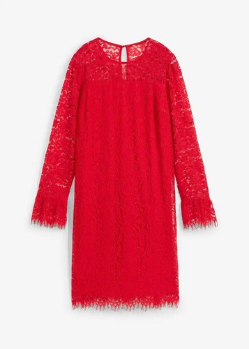 Spitzenkleid 44 salsarot - gr.,